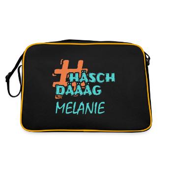 Gift for Melanie - Retro Bag - black/gold - Back