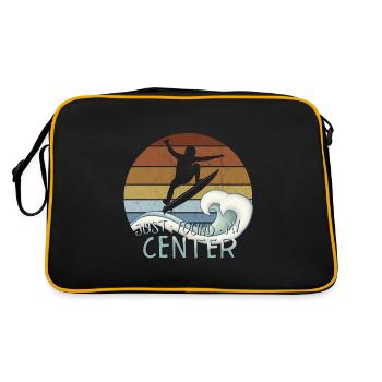 Just Found My Center Yoga Zen Surfer Surfing - Retro Bag - black/gold - Back