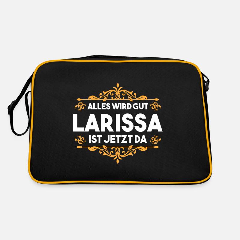 Larissa - Retro Tasche - Schwarz/Gold