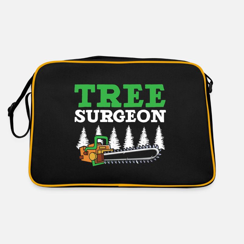 Baumchirurg Holzarbeiter Baumpfleger Arboriculture - Retro Tasche - Schwarz/Gold