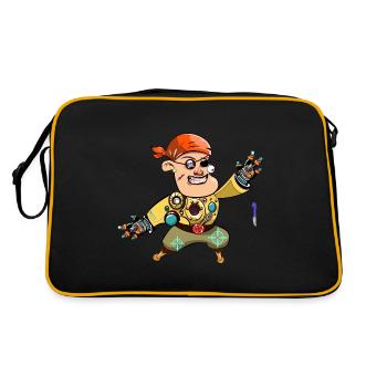 Pirate Robot - Retro Bag - black/gold - Back