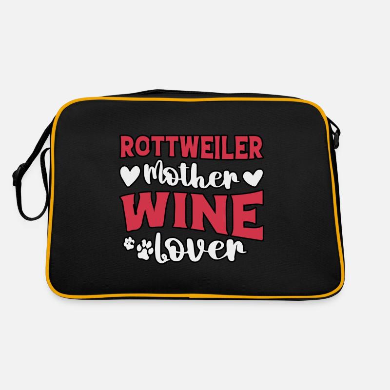 Rottweiler mère amateur de vin Sac Retro