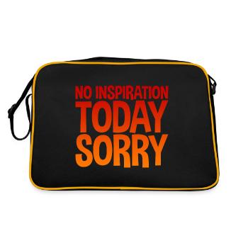 No Inspiration Today, Sorry - Retro Tasche - Schwarz/Gold - Hinten