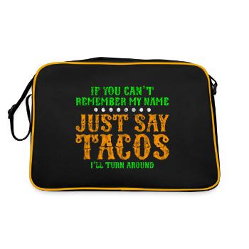 Dites simplement des tacos, je vais tourner autour de 3 - Sac Retro - noir/or - Dos