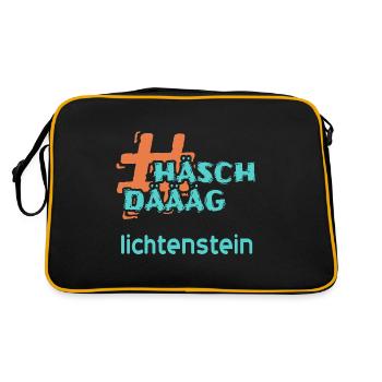 Land Lichtenstein - Retro Tasche - Schwarz/Gold - Hinten