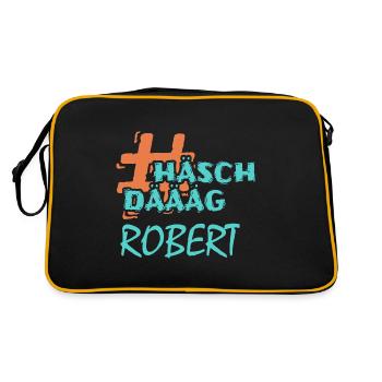 Prénom Robert - Sac Retro - noir/or - Dos