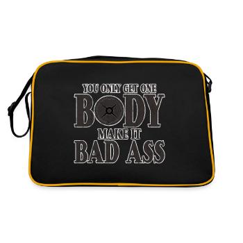 You Only Get One Body, Make It Bad Ass 3 - Retro Bag - black/gold - Back