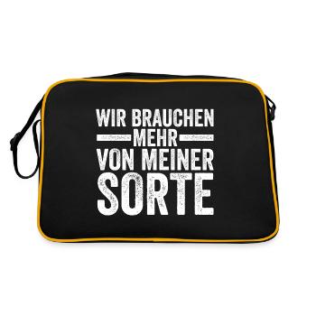 Wir brauchen mehr von meiner Sorte - Retro Tasche - Schwarz/Gold - Hinten