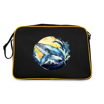 Blauwal - Retro Tasche - Schwarz/Gold - Hinten