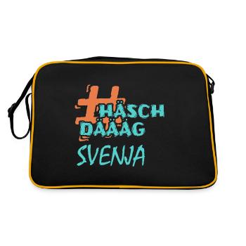 First name Svenja - Retro Bag - black/gold - Back