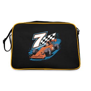 Thème de la voiture de course du 7e anniversaire pour les garçons - Sac Retro - noir/or - Dos
