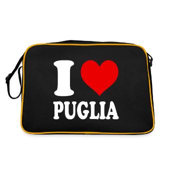 J’aime Région des Pouilles Italie Ville Coeur Drôle - Sac Retro - noir/or - Dos