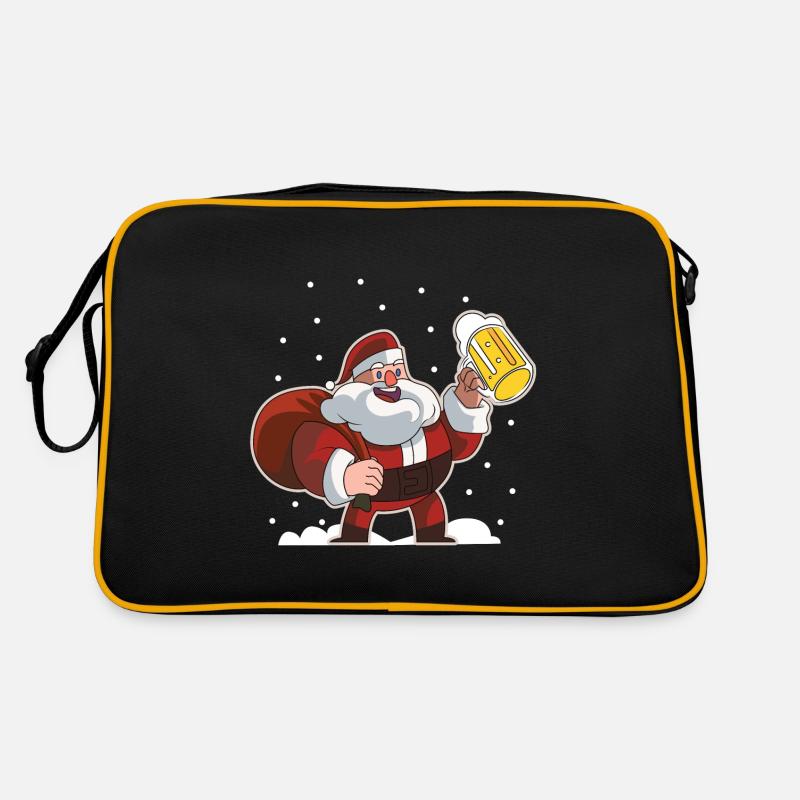 weihnachtsmann bier saufen Retro Tasche