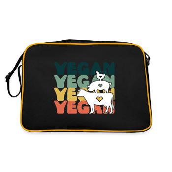 Hippie végétalien végétalien - Sac Retro - noir/or - Dos