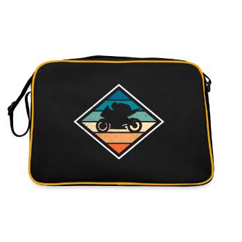 Moto de course moto vintage - Sac Retro - noir/or - Dos