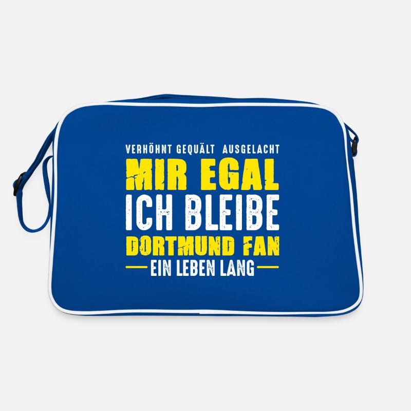 Dortmund Fan Ein Leben Lang Dortmunder Spruch Retro Tasche