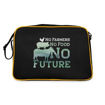 No Farmers No Food No Future Tracteur - Sac Retro - noir/or - Dos
