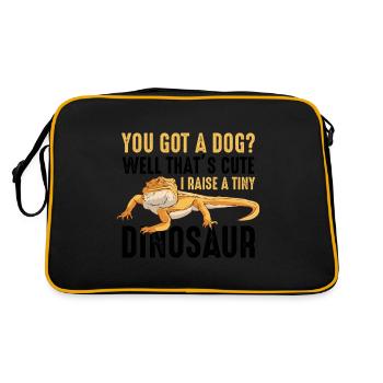 Bartagame Renard Reptiles Lézards cadeaux - Sac Retro - noir/or - Dos
