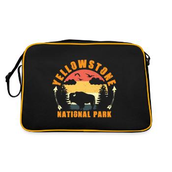 Yellowstone National Park Bison - Retro Bag - black/gold - Back