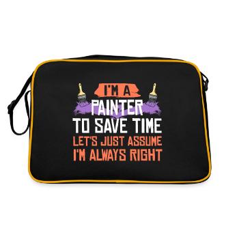 Painter Brush Painting Painter Artist - Retro Bag - black/gold - Back