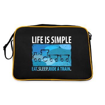 Train Railway Railway Trains Train drivers - Retro Bag - black/gold - Back