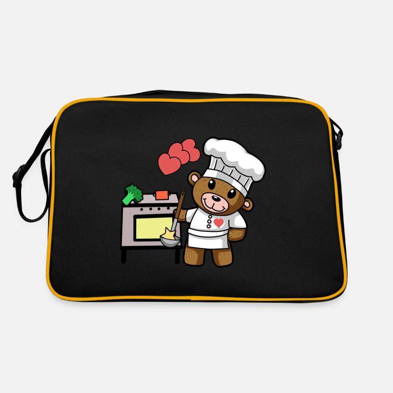 Teddy Bear Chef Cooking Culinary Arts Restaurant Kitchen Retro Bag