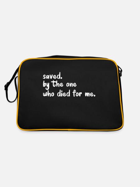 Saved by The One Who Died for Me - Retro Tasche - Schwarz/Gold - Hinten