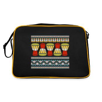 Instrument Africain Rétro Djembé & Dunun - Sac Retro - noir/or - Dos