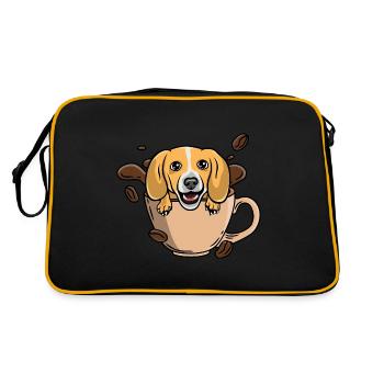 Beagle à café - Sac Retro - noir/or - Dos