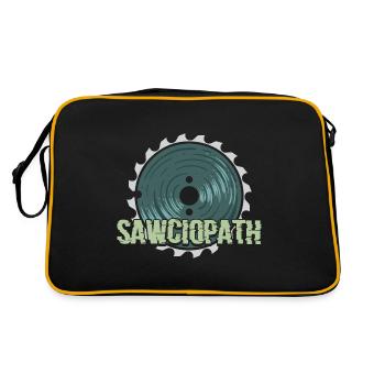 Sawciopath Funny Woodworker Joiner Carpenter - Retro Tasche - Schwarz/Gold - Hinten
