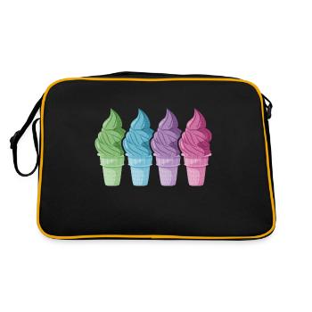 softeis in der waffel naschkatze nice ice - Retro Tasche - Schwarz/Gold - Hinten
