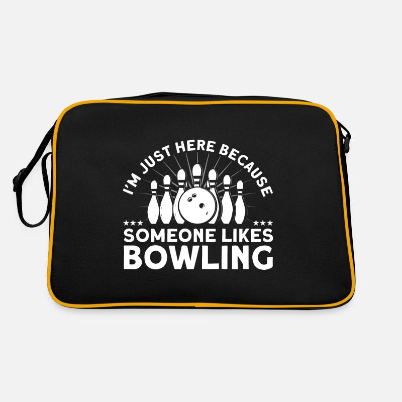 Ich bin nur wegen Bowling hier Bowling Retro Tasche