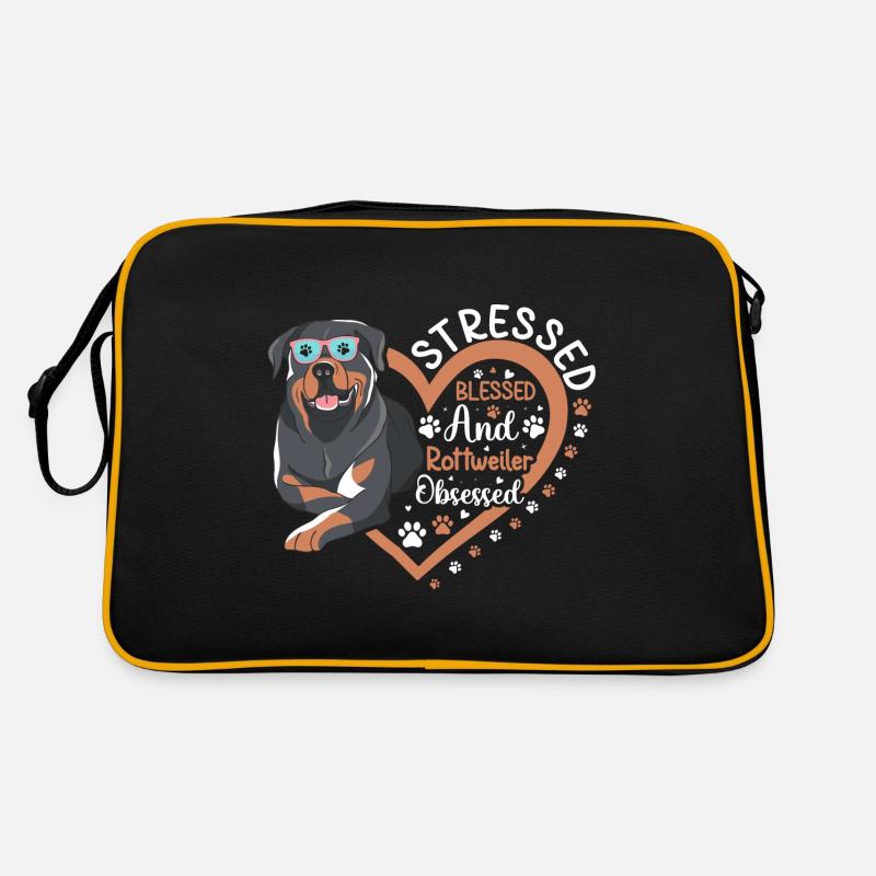 Bienheureux Rottweiler Obsédé Drôle Sac Retro