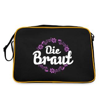 Junggesellinnenabschied Die Braut - Retro Tasche - Schwarz/Gold - Hinten