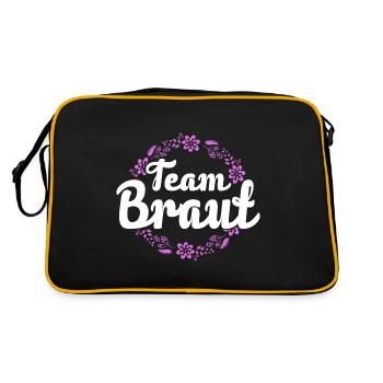 Junggesellinnenabschied Team Braut - Retro Tasche - Schwarz/Gold - Hinten