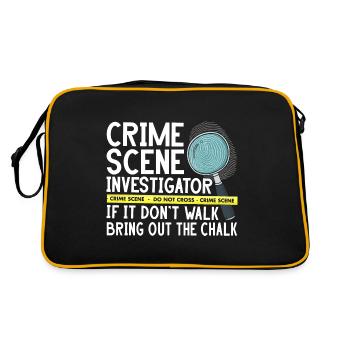 Spurensicherung - Kripo Polizei Kriminaltechnik - Retro Tasche - Schwarz/Gold - Hinten