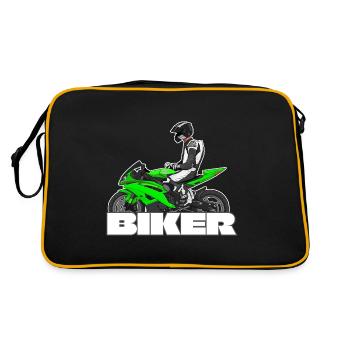 Motorcycle Lifestyle / Motorrad / Motorräder biker - Retro Tasche - Schwarz/Gold - Hinten