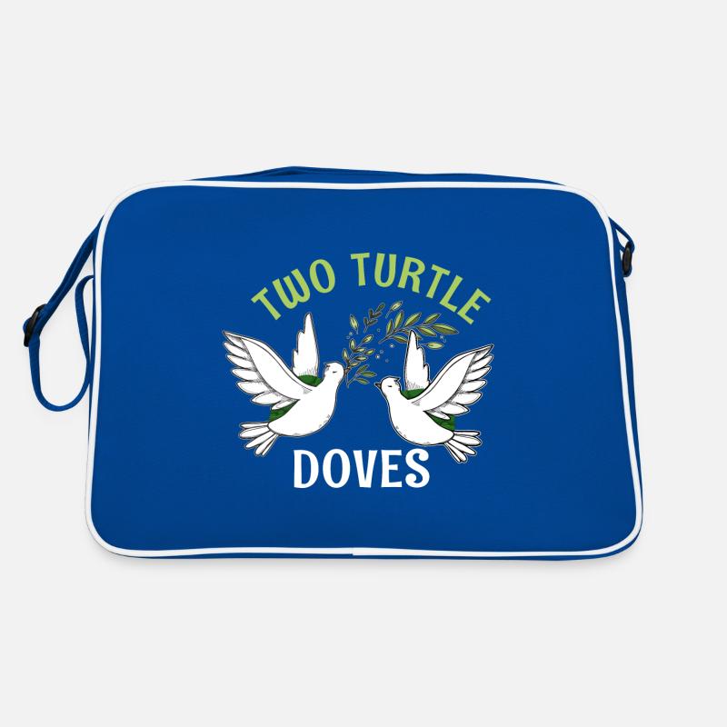 Deux tourterelles de Noël oiseaux mignons super Sac Retro