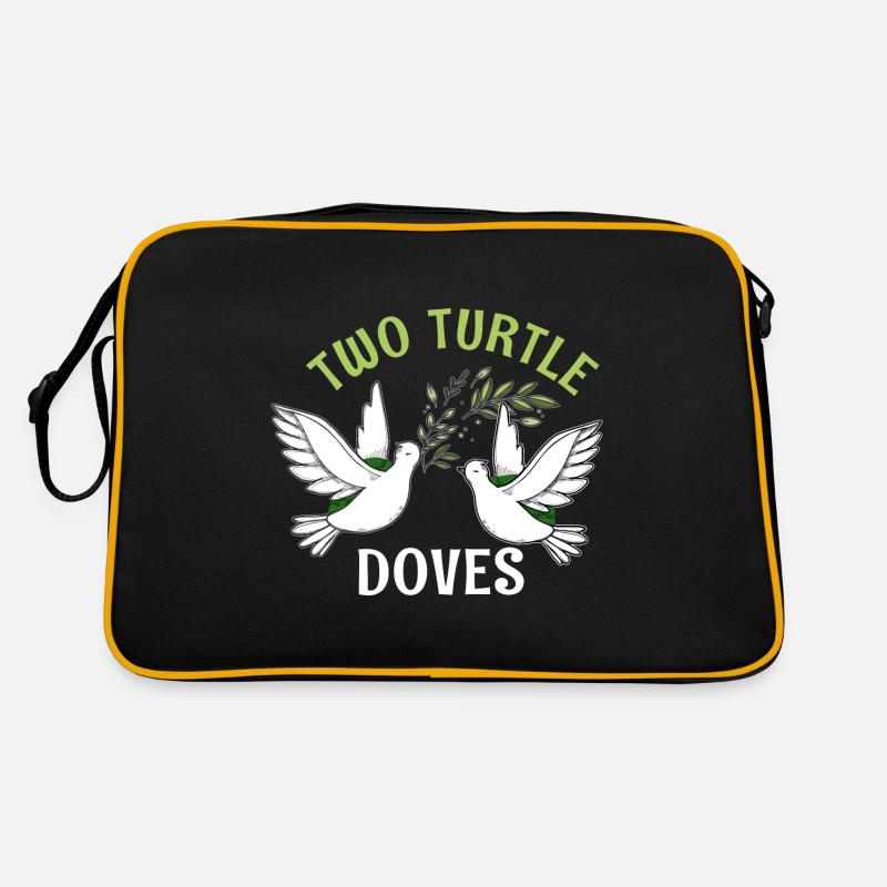 Two Turtle Dove Christmas cute birds great Retro Bag