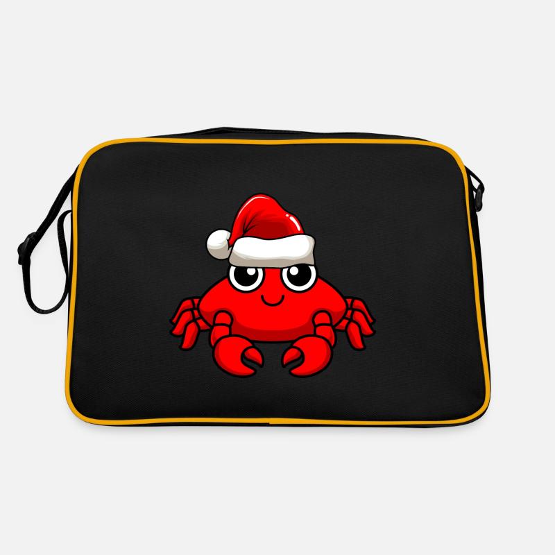 Krabbe Comic Weihnachten Retro Tasche
