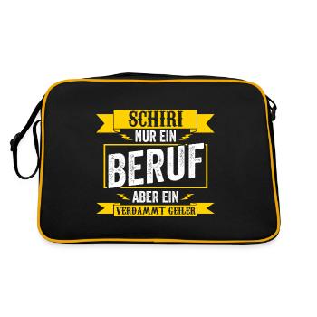 Schiri Unparteiischer Fußball Schiedsrichter - Retro Tasche - Schwarz/Gold - Hinten