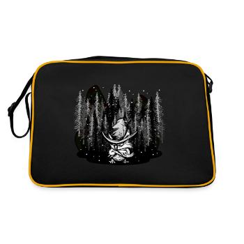 Wilderness Forest Animals Magical Winter Xmas Snow Owl - Retro Bag - black/gold - Back