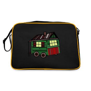 Fière roulotte de cabane en bois constructeur maison - Sac Retro - noir/or - Dos