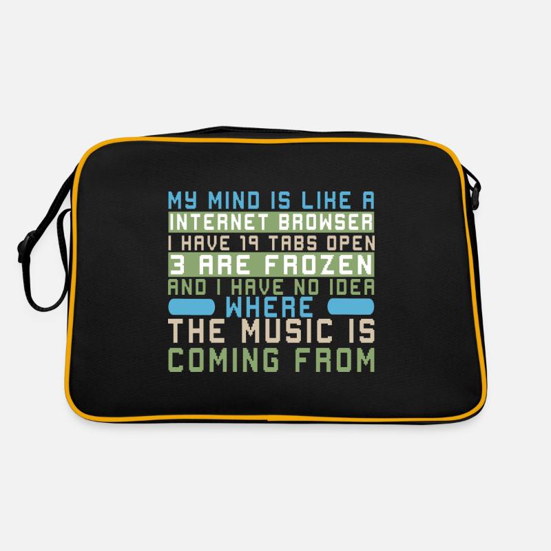 Lustiger Informatiker Spruch, Informatik - Retro Tasche - Schwarz/Gold