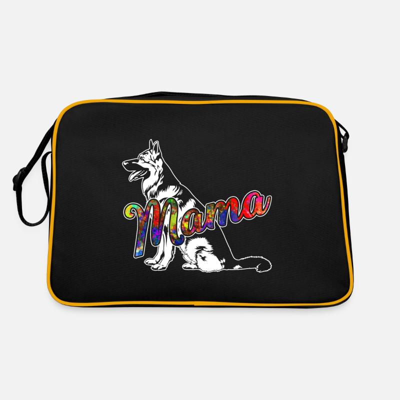 German Shepherd German Shepherd Mama - Retro Bag - black/gold