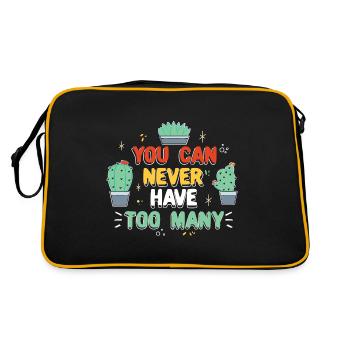 Man kann nie zu viele Sukkulenten haben - Retro Tasche - Schwarz/Gold - Hinten
