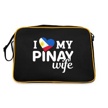 Pinay Wife Love für philippinische Amerikaner - Retro Tasche - Schwarz/Gold - Hinten