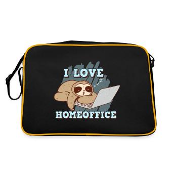 Ich liebe das Home Office - Retro Tasche - Schwarz/Gold - Hinten