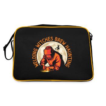 Schweißer-Hexengebräu Gespenstische Funken Hallowe - Retro Tasche - Schwarz/Gold - Hinten