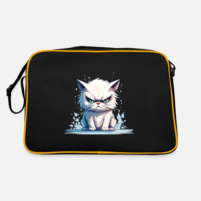 cat grumpy grumpy grumpy meow funny Retro Bag